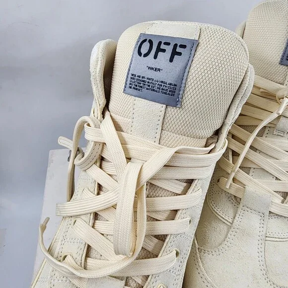 Off-White Hiker High Top Sneakers Men's 11US Beige Lace Up Closure - Picture 3 of 15